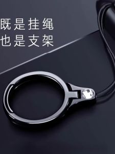 สายรัดนิ้วโทรศัพท์มือถือแบบสั้นสำหรับผู้หญิง ดีไซน์เรียบง่าย ยูนิเวอร์แซล รูปตัวอักษรโลหะ ชาร์จไฟแบบไร้สาย