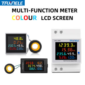 220V 380V 110V ตัววัดกระแสไฟฟ้าแอมมิเตอร์โวลต์มิเตอร์ AC แรงดันไฟฟ้าเครื่องวัดพลังงานแผงดิจิตอลวัตต์มิเตอร์โวลต์แอมป์ D69-2058 D52-2066