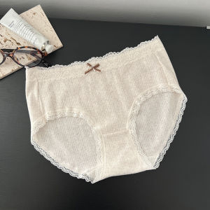 Soft Breathable Cotton Underwear Womens BM Style Floral Print Briefs mid Waist Tummy Control Panties Floral Patterned Lingerie