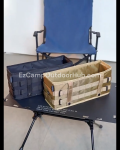 Campingmoon Black Table and Chair Side Storage Bag Outdoor Camping Tactical Design Portable Foldable Polyester Small Large Universal Armrest Hanging Side Pocket Bag Camping Moon BK-1212 BK-1235