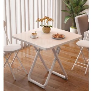 โต๊ะทานอาหารพับได้แบบพกพาขนาดเล็กสำหรับบ้าน สไตล์เรียบง่าย โต๊ะกลมสำหรับทานอาหารกลางแจ้ง โต๊ะเล็กสำหรับใช้ในครัวเรือน