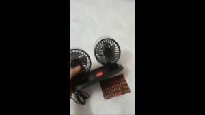 Quạt máy đôi 12v cắm xe ô tô xoay 360 độ điều chỉnh được gió mạnh yếu