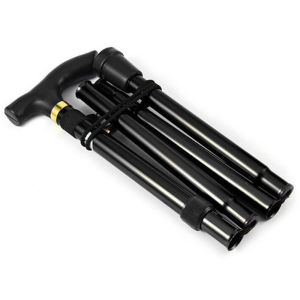Walking Stick Telescopic Baton Hiking Trekking Poles Aluminum Alloy Metal Folding Cane Crutches Pole For Elderly People