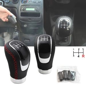 5 ความเร็วหนังสีแดงเกียร์ KNOB เกียร์รถเกียร์ SHIFT KNOB Universal Shifter KNOB เกียร์ SHIFT KNOB LEVER เกียร์ธรรมดา
