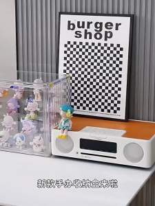 LABUBU Plush Toy Display Box Pendant Cute Doll Stand Cabinet Clear Storage Case Dust-Proof for Figurines Protective Shelf
