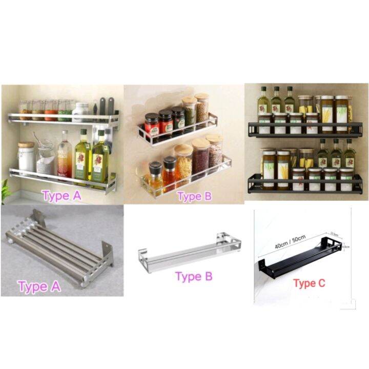 304 Stainless Steel Wall Mount Kitchen Rack Lazada Singapore 3505