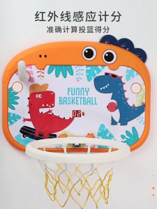 [SG Seller] Cute Animal-Themed Wall-Mounted Basketball Hoop Set with Score Counter – Dog Cat & Dinosaur Design for Kids
