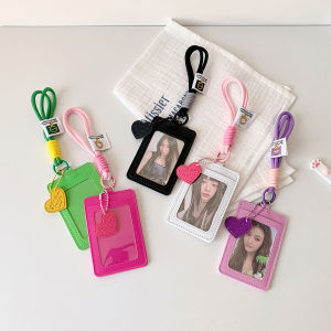 Hot Sales Cute Girl Fashion Solid Color 3In Idol Photo Storage Card Holder Student Bus Card Campus Card Pendant Card Sleeve Gift