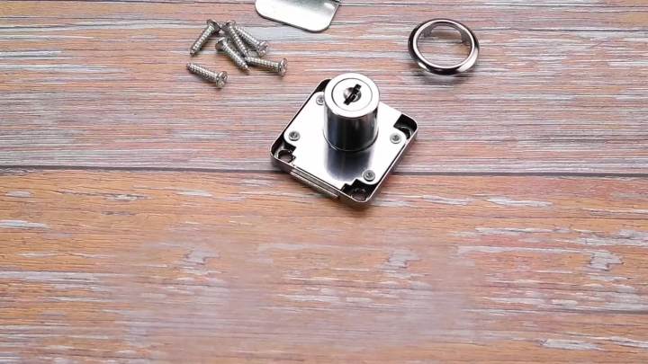 4 Pack Cabinet Drawer Locks with Keys, Keyed Alike Furniture Locker Lock, 3/4" 20mm Cylinder Cam Drawer Locks Chrome-Finish Zinc Alloy, Security cam Drawer Lock for Wardrobe Dresser Mailbox