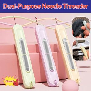 New Dual-Purpose Needle Threader And Seam Ripper Hand Sewing Needle Device Needle Threader Hand Sewing Thread Tool 穿针器