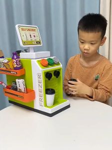 Bộ Đồ Chơi Quầy Bán Nước Mini Có Máy Pha Coffee  Máy Tính Tiền  Quẹt Thẻ  Máy Quét Kèm Nhiều Sản Phẩm Bán Hàng Cho Bé