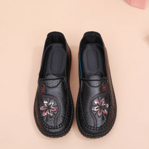 SHIPAILUO | New Comfortable Soft Bottom Mom Shoes Womens PU Sole Single Shoes For Middle-Aged And Elderly Grandmothers Beijing Cloth Shoes