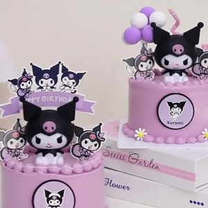 Kuromi Cake Topper Sanrio Melody Toy Cake Decoration Birthday Kuromi Cake Sanrio Topper 库洛米 美乐蒂 猫蛋糕装饰摆件