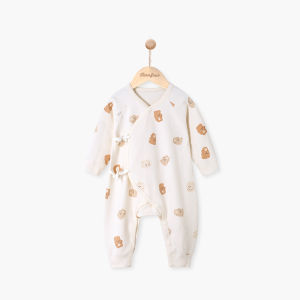 Pure Cotton Baby Romper Spring Autumn Bear Design Bonded Clothes 0-6 Months Baby Clothes Cute Bear Print Bodysuit for Infants