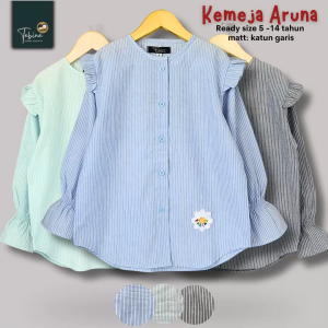 Atasan Kemeja Anak dan Remaja Perempuan TABINA seri Aruna usia 5 hingga 14 tahun