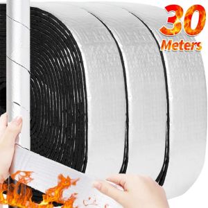 10/30M Winter Flame Retardant Pipe Wrap Insulation Tapes Outdoor Winter Anti-freeze Foam Foil Self Adhesive Tape for Copper Rubber Material