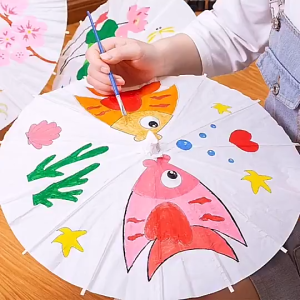 [DIY CRAFTS] Paper Umbrella II Payung Kertas White Umbrella Paper Parasol DIY Oil Umbrellas- 20cm/40cm/60cm/84cm-COZII