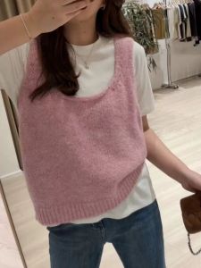 Thanh Lịch Dệt Kim Ngắn  Áo Hai Dây Nữ Thời Trang Màu Sắc Tinh Khiết Áo Lót Dễ Thương Lò Xo Phong Cách Đi Lại Mùa Thu Áo Khoác Ngoài Cần Thiết