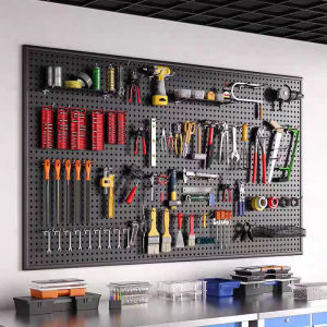 Wall Shelf Steel Pegboard Dish Rack Kit Hole Board for Crafts Hardware Tools Storage Organizer