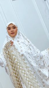 Mukena Dewasa Renda Mewah Sutra Milo Jumbo