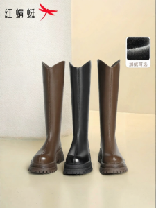 Reddragonfly | Womens Long Boot High Heel Thick Sole Velvet Inside Knight Boot