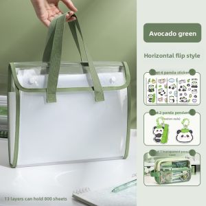 MONLEYTA | A4 File Storage Bag Transparent Handheld Accordion Bag Zipper Style Student Homework Organizer For Tutoring Sessions And Exams