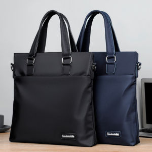 กระเป๋าสะพายไหล่ธุรกิจสำนักงานผ้าอ๊อกซ์ฟอร์ดกระเป๋าเอกสารผู้ชายกระเป๋าสีฟ้าสีดำ