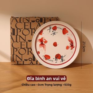 Đĩa Sứ Phong Cách Retro cho Đậu Snack và Trái Cây