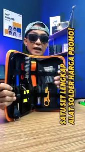 Set Solder Listrik Lengkap dengan Multimeter Iron Tool Kit 220V 60W/Solder Listrik Murah Paket Penyedot Penghisap Timah Set Kit Lengkap Komplit Station Suhu Yang Dapat Disesuaikan 200-450 ° C Solder Listrik Timah Paket Solder Lengkap