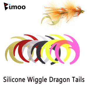 12pcs Fly Fishing Stimulator Silicone Wiggle Dragon Tails Fly Tying Material Pike Bass Trout Saltwater Streamer Fishing Lures