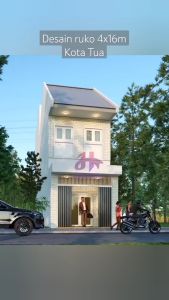 JASA DESAIN RUMAH | DESAIN RUKO KOTA TUA 4x16M