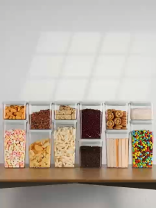 (Wonder Lasting) ANKOU AirTight Food Container - 4 in 1 Stackable Rectangle Set