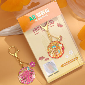 Qingdao Creative Cultural Memorial Keychain Metal Backpack Pendant Square Bridge Memorial Gift Souvenir Key Holder