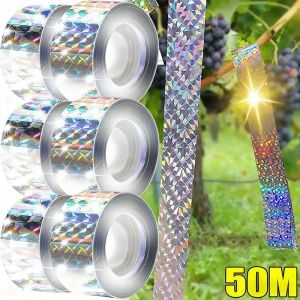 Dozoey 50เมตรริบบิ้นสำหรับไล่นกพิราบเทปสะท้อนแสงเทปสองด้านกันนกเลเซอร์แสงแฟลชสวนสวนผลไม้กันนกเทปสร้างความหวาดกลัว