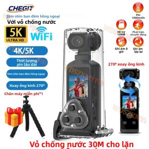 Camera Thể Thao Ngoài Trời 5K Mới 270 Độ °   Camera Hành Động Bỏ Túi Mini Quay Video Ghi Hình Cho Xe Máy Xe Đạp Lặn & Chụp Ảnh