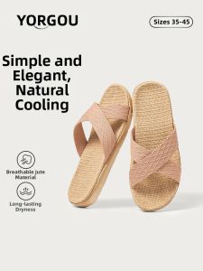 YUANGANG | Antibacterial Slip-resistant Summer Indoor Linen Slippers