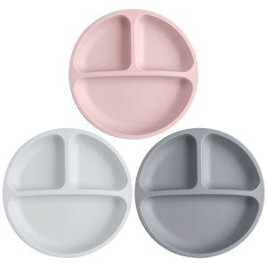 Color Kids 3PCS Silicone Baby Feeding Set With Suction Plate BPA Free Eco Friendly Training Tableware Toddler Weaning Utensils