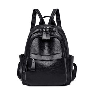 CHENGJIU | Trendy Korean Style Casual Leather Backpack