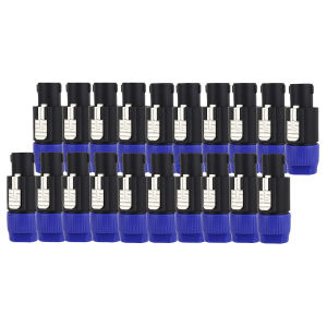 เครื่องเชื่อมต่ออะแดปเตอร์สายเคเบิลเครื่องเสียง 20 ชิ้น 4 ขั้วลำโพงเครื่องเสียงปลั๊กล็อคล็อค NL4FC ปลั๊กสำหรับแอมพลิฟายเออร์