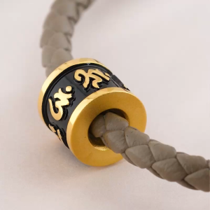 Chow Sang Sang 周生生 999 Gold Charme Om Mani Padme Hum Charm for Women & Men 96358C (Bracelet Not Included)