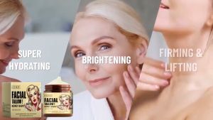 OUHOE Facial Tallow Honey Balm Beef Tallow Balm Face Moisturizer Grass Fed Hydrating Face Cream 120g