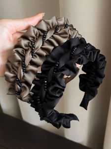 กิ๊บติดผมขอบกว้างป้องกันการลื่นสำหรับผู้หญิง กิ๊บติดผมแบบยืดหยุ่นสำหรับการล้างหน้า กิ๊บติดผมแบบอ่อนโยน กิ๊บติดผมแบบสวมทับได้หลายชั้น