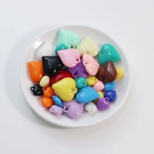 10-50pcs/lot Acrylic Heart Charms Pendant Colorful Love Heart Pendant For DIY Handmade Jewelry Making Necklace Bracelet Supplies