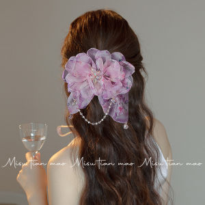 Elegant Womens Hair Accessories Back of Head Bun Hairpins Spring Butterfly Knot Fabric Hairgrips Fashionable Hair Clamps