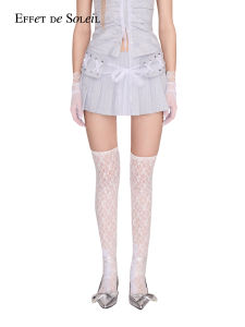 Lace Bow Pleated Mini Skirt