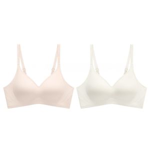 GEXINGJIEMEI | Seamless Thin Womens Bra Gathered Small Chest Push Up Anti Sagging Auxiliary Breast Removal Jelly Striped Underwear Nylon Fabric