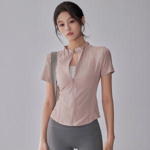 FITNESSGIRL | Sweat-wicking Short-sleeve Form-fitting Yoga Fitness Top Breathable Summer