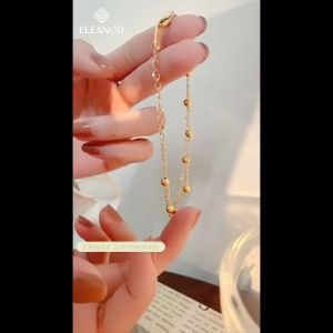Vòng tay nữ Eleanor Accessories lắc tay layer phối bi vàng hình tròn bassic phụ kiện trang sức 5418