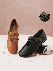 TATA | Womens Lambskin Mary Jane Ballet Flats