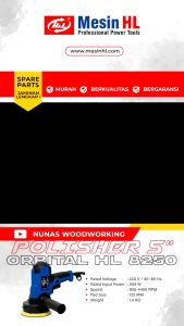 Mesin Poles Mobil Dual Action HL8252 5 Inch Polisher ORBITAL 5"Inch H&L HnL HL 8252 Variabel Speed